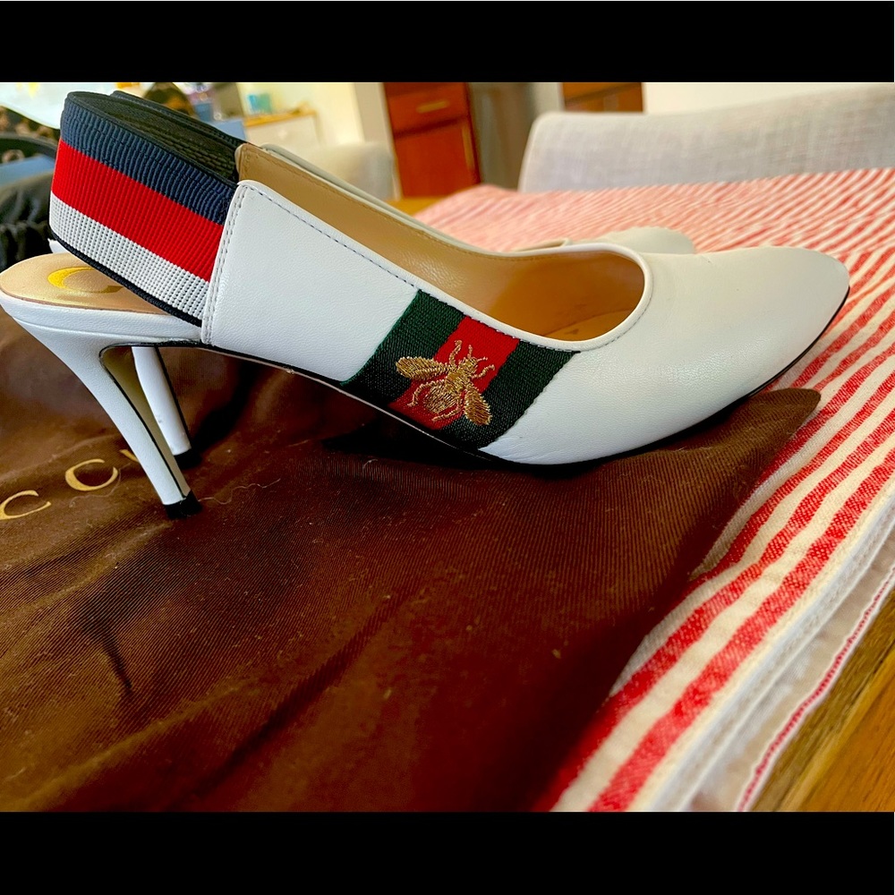 Gucci white heels in great condition